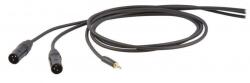 DH jelkábel 1, 8 m ONEHERO "sztereó Y" 3, 5mm sztereó jack dugó - 2x 3P XLR papa