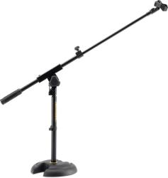 Hercules Mikrofonállvány, fix 440 mm, alacsony, kerek talpas, 440-800 mm állítható gém