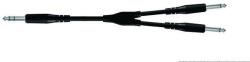 Proel Inzert Y kábel 3 m fekete 6, 3 mm sztereó jack dugó - 2 x 6, 3 mm mono jack dugó öntött