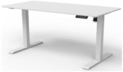  Állítható magasságú íróasztal 140x70cm egymotoros fehér asztallap fehér fém láb (IBXAN)