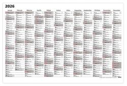  Plakátnaptár 2026 TOPTIMER Terminus T103 kétoldalas A/3 méret (26T1030-000)