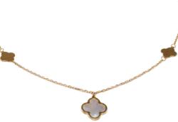 Ékszershop Gyöngyházas virágos arany nyakék (1309651)
