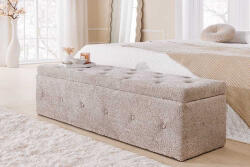 Spectacular Stílusos ülőpad Spectacular 140 cm szürkés bézs pezsgő bouclé