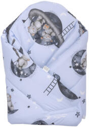 Baby Bruin Pólyává alakítható takaró 78x78cm - Kék bolygós