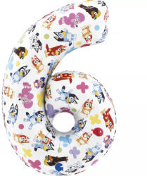  Bluey Friends 6-os szám fólia lufi 66 cm (GBBL246) - oliviashop