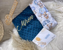 Baby Forest Puha babatakaró egyedi hímzéssel-mintás minky