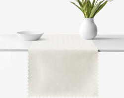 Goldea ünnepi teflonos asztali futó - tej színű alapon fényes négyzetek 50x120 cm