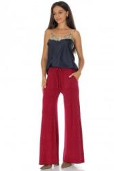 ROH Pantaloni casual tricotată cu buzunare Visiniu ROH TR554