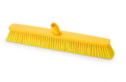 IGEAX élelmiszeripari tolóseprű, partvis fej, 60cm, 0, 5mm közepes sörtével, sárga