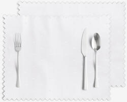 Goldea suport farfurii festiv din teflon - alb cu dreptunghiuri lucioase - 2 buc 30 x 40 cm Fata de masa