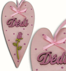  Anyák napi díszített szív "Dédi" - Rózsaszín - csinaldmagadshop