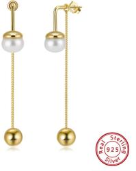 BeSpecial Cercei argint 925 placati cu aur 14K cu perle naturale (ERR07)