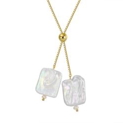 BeSpecial Colier argint 925 placat cu aur 14K cu perle naturale (CRR50)