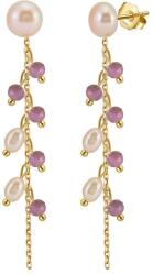 BeSpecial Cercei argint 925 placati cu aur 14K cu perle naturale si mica naturala (ERR33)