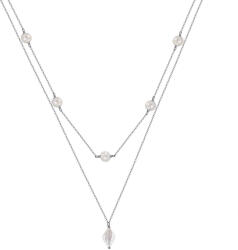 BeSpecial Colier argint 925 placat cu rodiu cu perle naturale (CRR22)