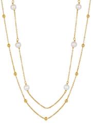 BeSpecial Colier argint 925 placat cu aur 14K cu perle naturale (CRR25)