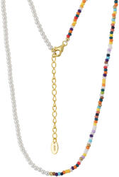 BeSpecial Colier argint 925 placat cu aur 14K cu perle si margele din sticla colorata (CRR17)