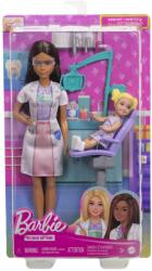 Mattel Barbie Set de Joaca Papusa Barbie Bruneta Face Cariera Stomatolog (MTJCR71_JCR75) Papusa Barbie