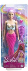 Mattel Barbie Papusa Sirena cu Par Mov si Coada Roz (MTHRR00) Papusa Barbie