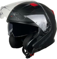Pilot Hermes SV Black Matt / Red Cască Moto Jet ECE 22.06 1400gr cu Sunvisor PIL000KRA156 (PIL000KRA156)