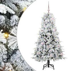 vidaXL Изкуствено коледно дърво с хингед Бяло 150 cm PE и PVC (3397473)