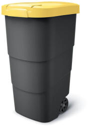Prosperplast Coș de gunoi Prosperplast Wheeler 110 l antracit cu capac galben Cos de gunoi