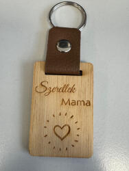  Szeretlek Mama" egyedi gravírozott kulcstartó