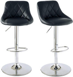 Timeless Home 2 buc scaune de bar cu spatar-negru (HOP1001126-1)