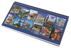 REALSYSTEM 2026 Európa 7961-01 képes fekete fekvő asztali naptár (7961-01) - bestbyte