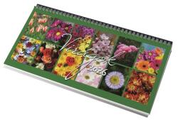 REALSYSTEM 2026 Virágok 7981-04 képes kék fekvő asztali naptár (7981-04) - bestbyte