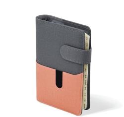 SATURNUS Kalendart Saturnus M229 műbőr szürke-lazac gyűrűs kalendárium (26SM229-00E) - bestbyte