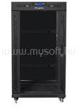 Lanberg 19" szabadon álló rack szekrény 22U/600X600 üvegajtó, lapraszerelt, LCD kijelző, V2 (fekete) (FF01-6622-12BL) (FF01-6622-12BL)