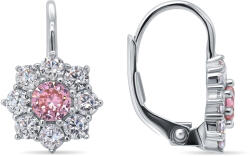 Brilio Silver Ezüst fülbevaló csillogó színtiszta és rózsaszín cirkónium kövekkel EA120W