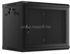 Lanberg 19" fali rack szekrény 9U/600X450 perforált ajtó, lapraszerelt (fekete) (WF01-6409-23B) (WF01-6409-23B)