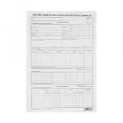 Pátria Külföldi kiküldetési utasítás és költségelszámolás, A/4 és 4 oldal (B. 7300-261/ÚJ) (B.7300-261/ÚJ)