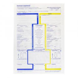  Baleseti bejelentő lap A/4, 2 példányos - aqua