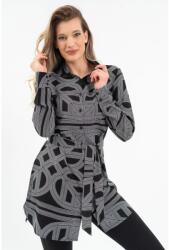BUDMIL Blúz derekán övvel Női XXL fekete-fehér 20770078-002252-0699