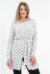 BUDMIL Blúz derekán övvel Női XXL fehér-fekete 20770078-001252-0699