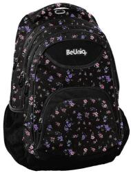 PASO BeUniq iskolatáska, hátizsák - 3 rekeszes - Fekete, virágos (BU25KF-2708) (BU25KF-2708)