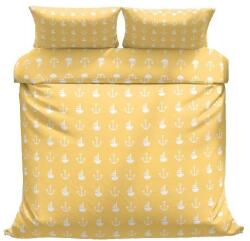 Kaptan Pamut ágyneműhuzat, sárga, horgony mintás, 140×200 + 70×90 cm (5693225592-020)
