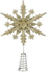LAALU Karácsonyi dísz - csúcsdísz, hópehely, arany, műanyag, 23 cm (LAU-6182)