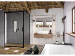 RAVAK Blix Slim BLSDP2+BLSPS zuhanykabin fekete, átlátszó 110x90 (X0PMD0300Z1+X9BM70300Z1)