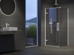 RAVAK Cool! COSD1+COPS zuhanykabin matt fehér, átlátszó 90x100 (X0VV70E00Z1+X9VVA0E00Z1)