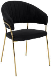 TEMPO KONDELA Design étkezőszék, fekete Velvet szövet/gold króm arany, DASMIN TYP 1