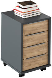 TEMPO KONDELA Irodai konténer, grafit/tölgyfa artisan, RIOMA NEW TYP 14