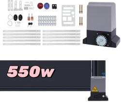  Elektromos tolókapunyitó, 550 W teljesítmény, 1200 kg kapacitás, 12 m/perc sebesség, 50 m távirányító hatótáv, kevesebb, mint 50 dB zajszint