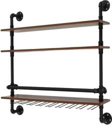  Bortartó, 3 szintes kivitel, falra szerelhető, fa fekete