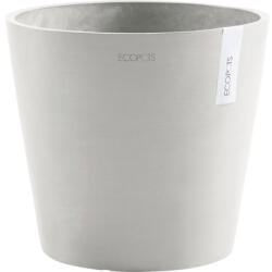 Ecopots Ghiveci Ecopots Amsterdam cu sistem de irigare plastic Ø 30 cm H 26 cm alb-gri (AMWR.30.WG)