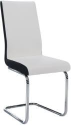 TEMPO KONDELA Étkezőszék, textilbőr fehér, fekete/króm, NEANA