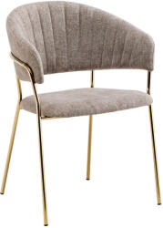 TEMPO KONDELA Design étkezőszék, barna szövet/gold króm arany, DASMIN TYP 1 - pepita